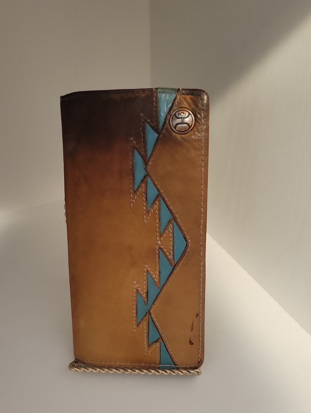 Hooey's Rodeo Leather Bifold Wallet with Turquoise Inlay